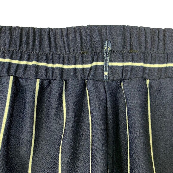 Lipslide Cabana Pants Women L Navy & White Stripe and Border Hem Elastic Waist - Picture 9 of 9